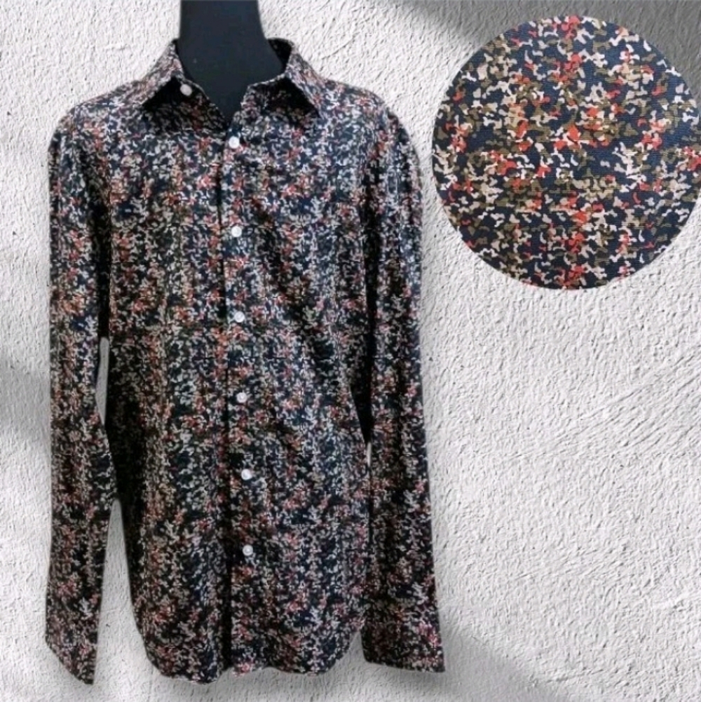 Lucky Brand Slim Fit Button Up Camo